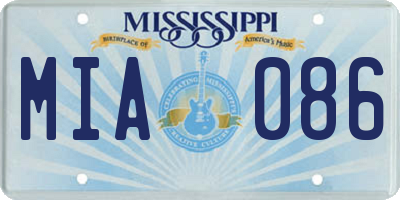 MS license plate MIA086