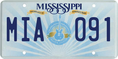 MS license plate MIA091
