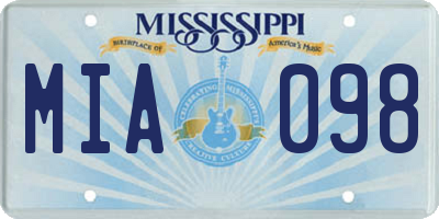 MS license plate MIA098