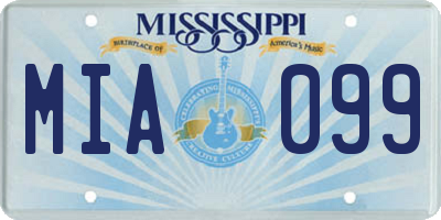 MS license plate MIA099