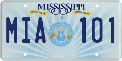 MS license plate MIA101