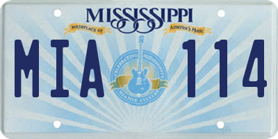 MS license plate MIA114