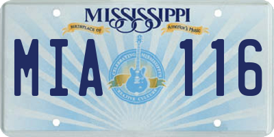 MS license plate MIA116