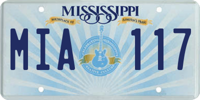 MS license plate MIA117
