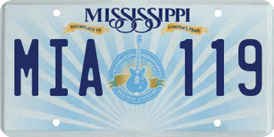 MS license plate MIA119