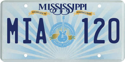 MS license plate MIA120