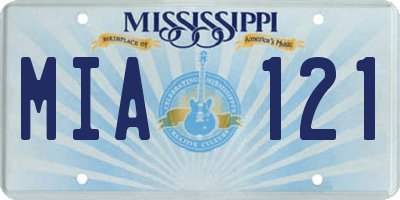 MS license plate MIA121