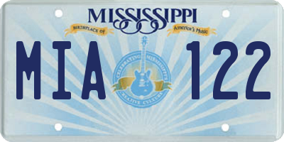 MS license plate MIA122
