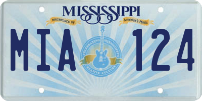 MS license plate MIA124