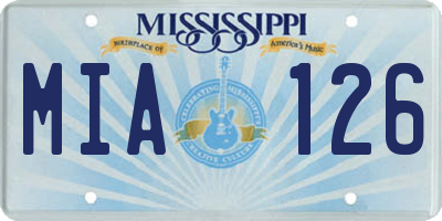 MS license plate MIA126