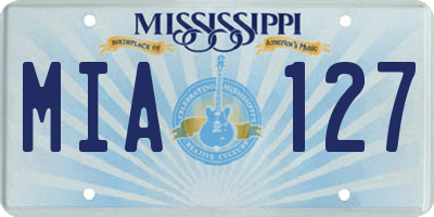 MS license plate MIA127