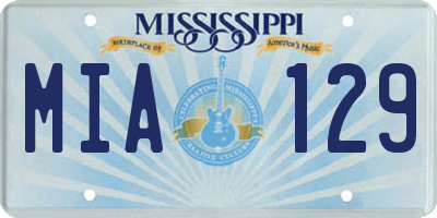 MS license plate MIA129