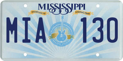 MS license plate MIA130
