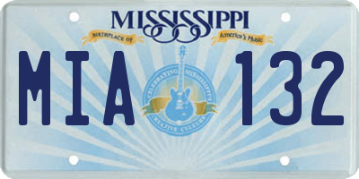 MS license plate MIA132