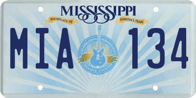 MS license plate MIA134