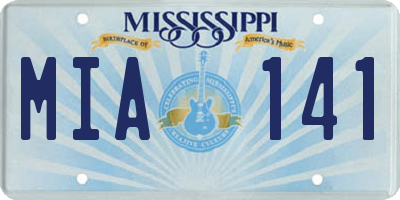 MS license plate MIA141