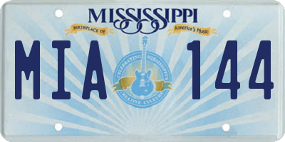 MS license plate MIA144