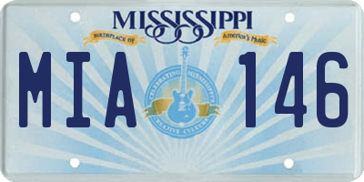MS license plate MIA146