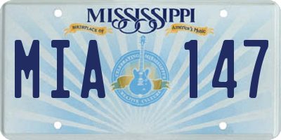 MS license plate MIA147