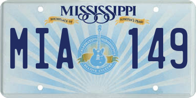 MS license plate MIA149