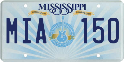 MS license plate MIA150