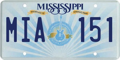 MS license plate MIA151