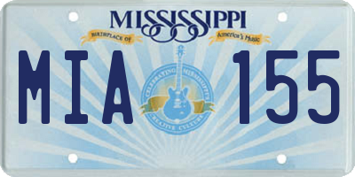 MS license plate MIA155