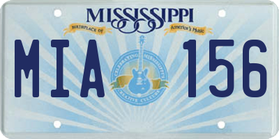 MS license plate MIA156