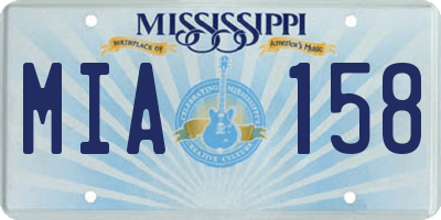 MS license plate MIA158