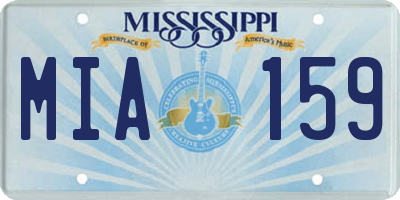 MS license plate MIA159
