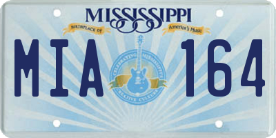 MS license plate MIA164