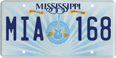 MS license plate MIA168
