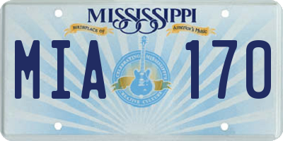 MS license plate MIA170