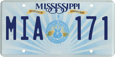 MS license plate MIA171