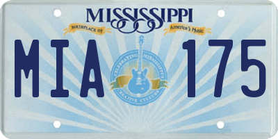 MS license plate MIA175