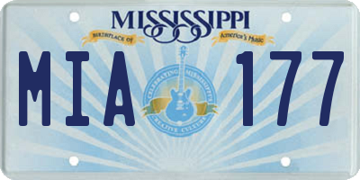 MS license plate MIA177