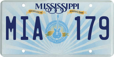 MS license plate MIA179