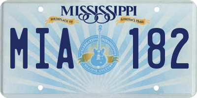 MS license plate MIA182