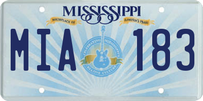 MS license plate MIA183