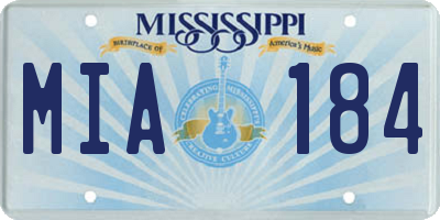 MS license plate MIA184