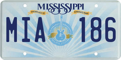 MS license plate MIA186