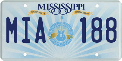 MS license plate MIA188