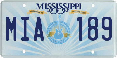 MS license plate MIA189