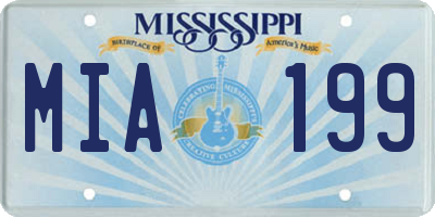 MS license plate MIA199