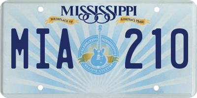 MS license plate MIA210