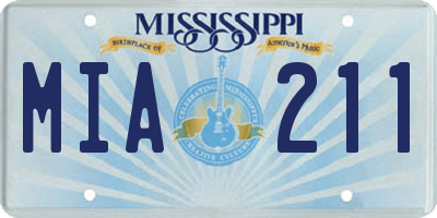 MS license plate MIA211