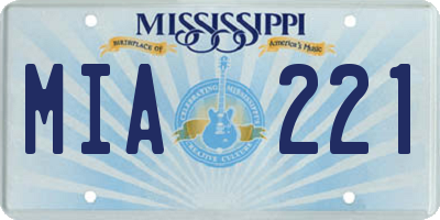 MS license plate MIA221