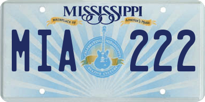 MS license plate MIA222