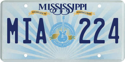 MS license plate MIA224