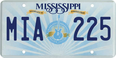 MS license plate MIA225